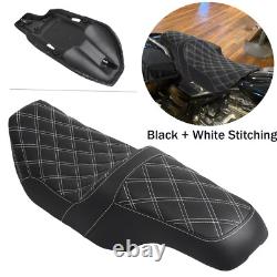 For Harley Road King Street Glide 1997-2007 White stitch Seat Driver Passenger