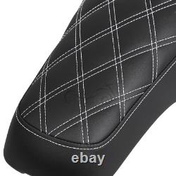 For Harley Road King Street Glide 1997-2007 White stitch Seat Driver Passenger