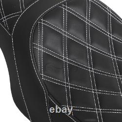 For Harley Road King Street Glide 1997-2007 White stitch Seat Driver Passenger