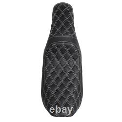 For Harley Road King Street Glide 1997-2007 White stitch Seat Driver Passenger