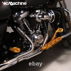 For Harley Road king Street Glide MX Floorboards Footboards CVO ULTRA 14-24 Gold