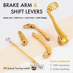 For Harley Road king Street Glide MX Floorboards Footboards CVO ULTRA 14-24 Gold