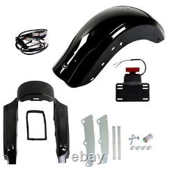 For Touring 2009-2013 Road King Street Glide CVO Style Rear Fender System With LED