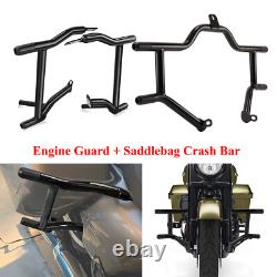 Front Engine Guard / Saddlebag Crash Bar For Harley Road King Street Glide 09-Up