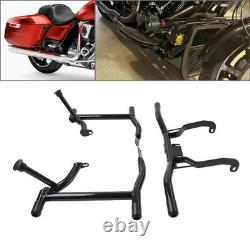 Front Engine Guard Saddlebag Crash Bar For Harley Road King Street Glide 2014+