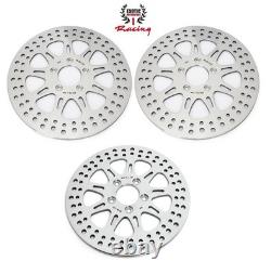 Front Rear Brake Disc Rotors for Harley Road King Street Electra Glide 2008-13