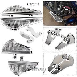 Front&Rear Floorboards Foot Pegs Mount For Harley Road King Street Glide Chrome