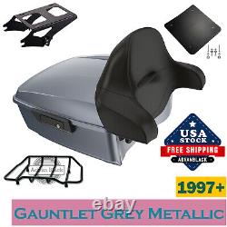 Gauntlet Gray Metallic King Tour Pack Pak Fits 1997+ Harley Street Road Glide