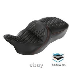 Gel Driver Passenger Seat Fit For Harley Touring Street Road Glide King 2009-Up