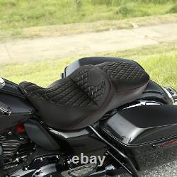 Gel Driver Passenger Seat Fit For Harley Touring Street Road Glide King 2009-Up