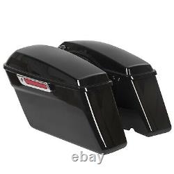Gloss Black Hard Saddle Bags Saddlebags For 93-13 Harley Road King Glide FLHT