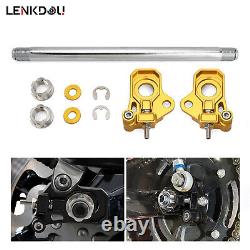 Gold Rear Axle Adjuster Kit Alloy For Harley Touring Road King Street Glide 09+