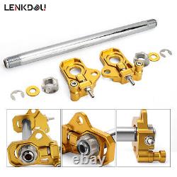 Gold Rear Axle Adjuster Kit Alloy For Harley Touring Road King Street Glide 09+