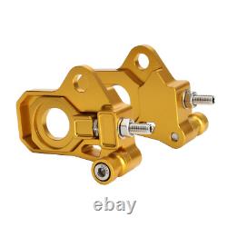 Gold Rear Axle Adjuster Kit Alloy For Harley Touring Road King Street Glide 09+