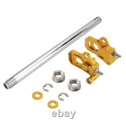 Gold Rear Axle Adjuster Kit Alloy For Harley Touring Road King Street Glide 09+