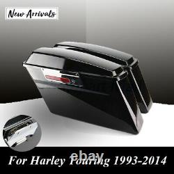 Hard Saddle bags Trunk with Lid Latch Key For Harley Touring Road King Glide 93-14