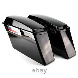Hard Saddle bags Trunk with Lid Latch Key For Harley Touring Road King Glide 93-14