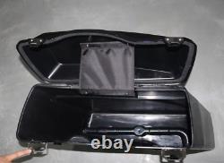 Hard Saddlebag Vivid Black For Harley Touring 1994-2013 Road King Street Glide