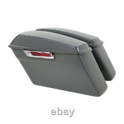 Hard Saddlebags Fit For Harley Touring Road King Street Glide 14-23 Gunship Gray