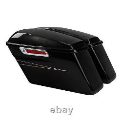 Hard Saddlebags Fit For Harley Touring Street Glide Road King 14-23 Black Quartz