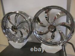 Harley Davidson Chrome Billet Wheel Set Street Glide Road Glide Road King Flht