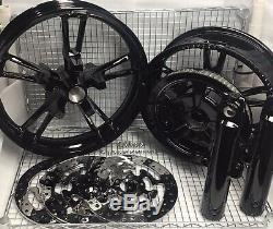 Harley Enforcer Wheels Glass Black 2014 -19 Road King Street Glide (exchange)