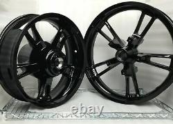 Harley Enforcer Wheels Gloss Black Road King Street Glide #2 (OUTRIGHT)