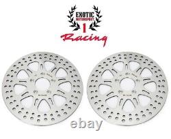 Harley Front & Rear Brake Rotors & Pads Road King Street Electra Glide polished