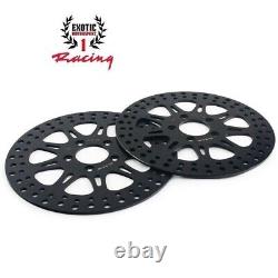 Harley Front Rear & Pads Brake Disc Rotors Road king Street glide 2000-07 Black