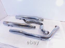 Harley Road King Street Electra Glide True Duals Exhaust Pipe System with Mufflers