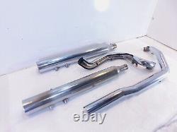 Harley Road King Street Electra Glide True Duals Exhaust Pipe System with Mufflers