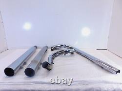 Harley Road King Street Electra Glide True Duals Exhaust Pipe System with Mufflers