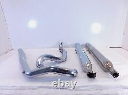 Harley Road King Street Electra Glide True Duals Exhaust Pipe System with Mufflers