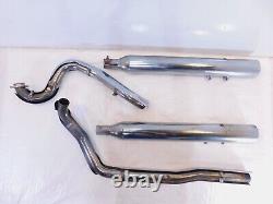 Harley Road King Street Electra Glide True Duals Exhaust Pipe System with Mufflers