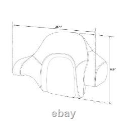 King Backrest Pad Fit For Harley Tour Pack Touring Road King Street Glide 14-24