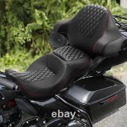 King Backrest Pad Fit For Harley Tour Pack Touring Road King Street Glide 14-24