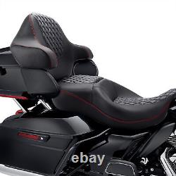 King Backrest Pad Fit For Harley Tour Pack Touring Road King Street Glide 14-24