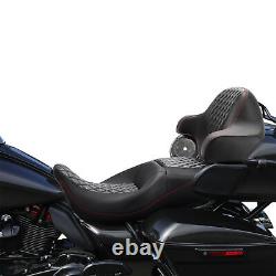 King Backrest Pad Fit For Harley Tour Pack Touring Road King Street Glide 14-24