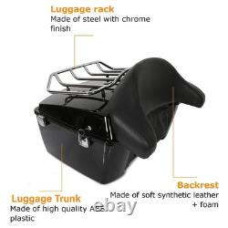 King Luggage Trunk with Rack Bracket For Harley Street Road Glide 2009-2013