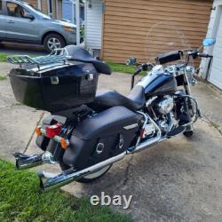 King Luggage Trunk with Rack Bracket For Harley Street Road Glide 2009-2013