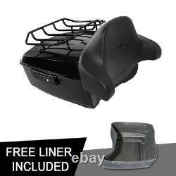 King Pack Trunk Backrest Rack Fit For Harley Tour-Pak Road Street Glide 14-23 20