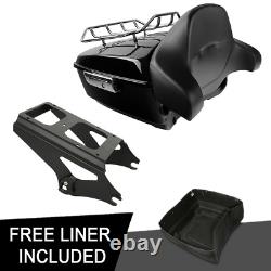 King Pack Trunk Black Rack Fit For Harley Tour Pak Road King Street Glide 09-13