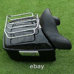 King Pack Trunk Black Rack Fit For Harley Tour Pak Road King Street Glide 09-13