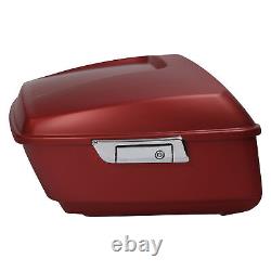 King Pack Trunk Fit For Harley Road Street Glide 2014-2023 2021 Wicked Red Denim