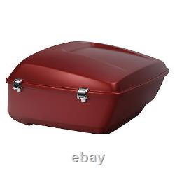 King Pack Trunk Fit For Harley Road Street Glide 2014-2023 2021 Wicked Red Denim