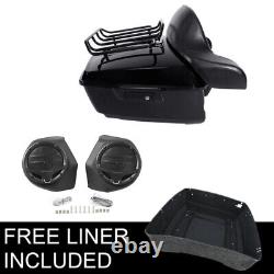 King Pack Trunk Pad Speakers Fit For Harley Tour Pak Road Street Glide 2014-2022