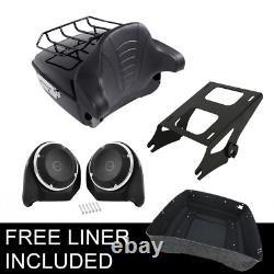 King Pack Trunk Speakers Mount Fit For Harley Tour Pak Street Road Glide 14-23