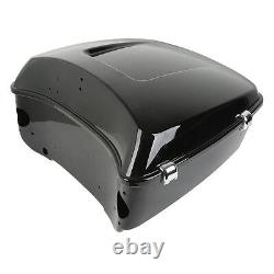 King Pack Trunk withPad 2 Up Mount Fit For Harley Tour Pak Road Street Glide 09-13