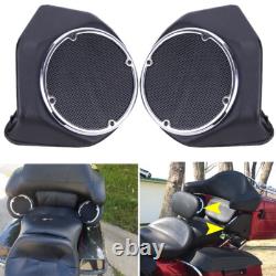 King Rear Trunk 6.5 Speaker Pods For Harley Tour Pak Road Street Electra Glide