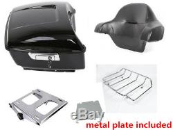 King Tour Pak Pack Trunk +Rack Backrest For Harley Street Road Glide 2014-2019